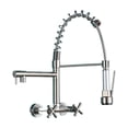 thumbnail image 1 of Kitchen Faucet Dual Handles Hot&Cold Mixer Water Tap, Wall Mounted Swivel Spout Spring Pull Down Faucets ,Versatile Features, 1 of 7