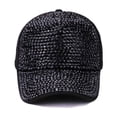 thumbnail image 4 of Baseball Cap for Women Adjustable Summer Sequins Outdoor Fashion Breathable Mesh Cap Sun Protection Ponytail Hat,Color:Black, 4 of 4