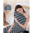 thumbnail image 5 of Navy Blue Morocco Pillow Cases Body Size, Smooth Satin Pillowcase for Hair and Skin, Modern Farmhouse Minimalist Plaid Decorative Cooling Bed Pillow Covers with Zipper, 20x54 Inches, 5 of 5