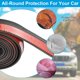 thumbnail image 4 of Tira de ajuste de coche de 2,5 m, hoja frontal de goma suave, protector universal de parachoques de coche, tira adhesiva anticolisión para alerón de coche, camión, SUV (negro y rojo), 4 of 5