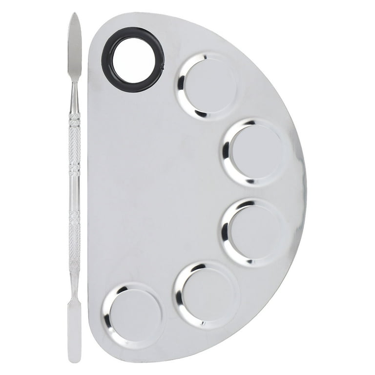 Cosmetic Mixing Palette Stainless Steel Mirror Finish Thumb Hole