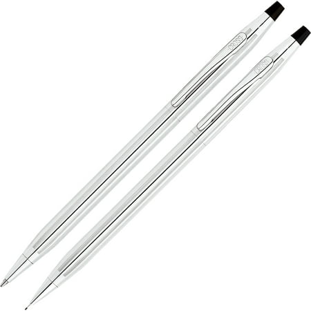 Cross Classic Century Ballpoint Pen & Pencil Set, Chrome/Black