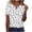 White, variant on Women's Shorts Sleeve Tees Floral Split Neck T-Shirt Loose Print Casual Top Spring Summer Fashion Outfits XL