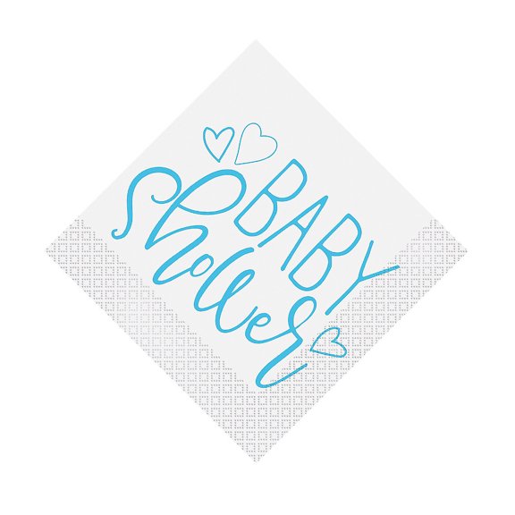 Blue Heart Baby Lun Nap - Party Supplies - 16 Pieces