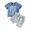 Blue, variant on Elippeo Baby Boys Shorts Set 6M 12M 18M 24M 3Y Short Sleeve Crew Neck Letters Print T-shirt with Elastic Waist Shorts Summer Outfit