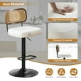 thumbnail image 6 of Bar Stools Set of 2, Adjustable 360° Swivel Counter Height Barstools from 25" to 33" Upholstered Faux Leather Bar Chairs with Rattan Backrest & Enlarged Base, 6 of 11