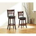 thumbnail image 2 of Weston Home Vertical Design Swivel Dark Cherry Finish Wood Bar Height Stool, Black Faux Leather, 2 of 4