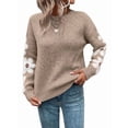 thumbnail image 3 of Women'S Floral Pattern Crewneck Long Sleeve Drop Shoulder Sweaters Pullover Tops S, 3 of 9