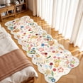thumbnail image 2 of YOUFORTONG 2x4 Washable Runner Rug, Vintage Floral Scalloped Low Pile Carpet, Non Slip Stain Resistant Soft Thin Rug for Entryway Hallway Kitchen Bedroom Bathroom,Beige, 2 of 7