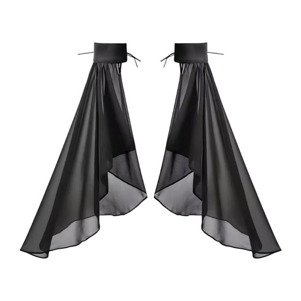 Accesorios de disfraz con mangas largas de tul desmontables para boda, Halloween y cosplay. Negro