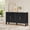 Black, variant on Homhum Fluted Buffet Sideboard Cabinet, Credenza with 4 Doors, Modern Buffet Cabinet, Natural