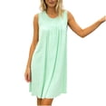 thumbnail image 6 of Night Shirt Women Loose New Nightgown for Women Loose Sleeveless Pleated Sleep Dress Summer Lightweight Round Neck Comfy Nightdress, 6 of 7