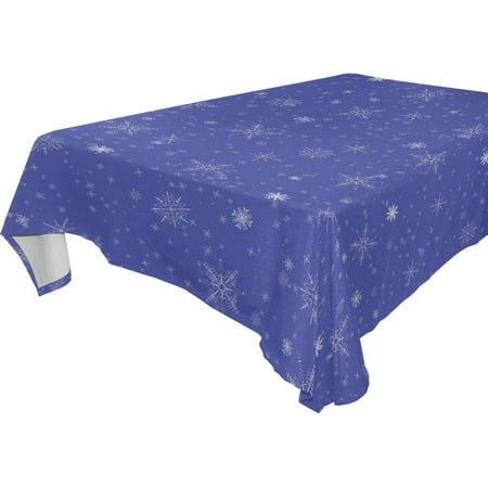

Square Tablecloth with Snowflake Purple Background Prints Anti-Wrinkle and Smooth Table Cloth for Kitchen/Home Decoration(54x72)