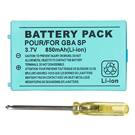 

GBA SP 850mAh Rechargeable Lithium-ion Battery with Tool Pack Kit Compatible for Nintendo Gameboy Advance SP Battery