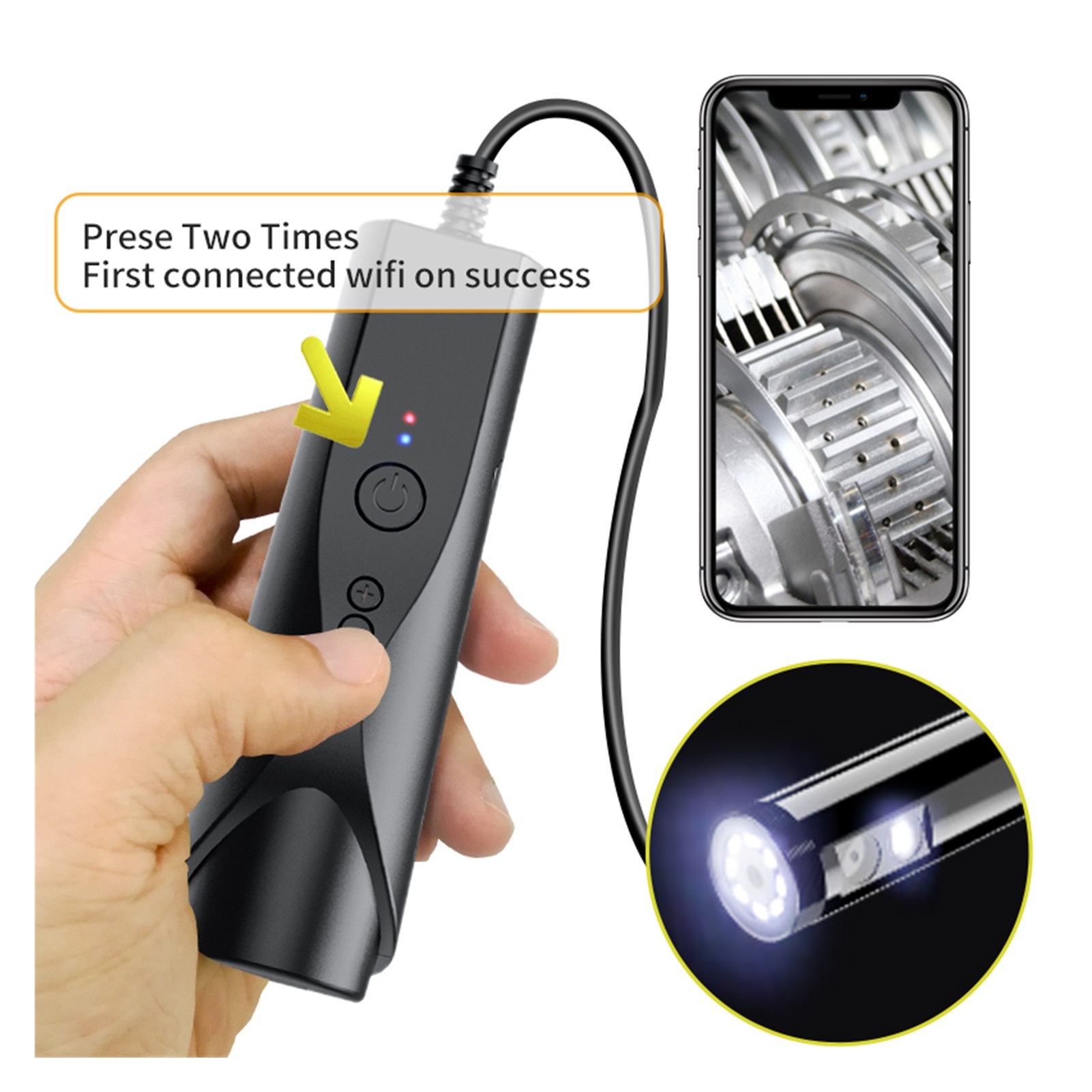 8mm Wifi Endoscope Camera IP67 Waterproof WiFi Borescope 1080P HD Single& Dual Inspection Camera , User-Friendly Borescopes
