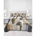 thumbnail image 3 of Abstract Black Brown Full Size Down Alternative Comforter, Lightweight Comforter Quilt Bedding Set with Pillow Shams Vintage Geometric Art All Seasons Bed Comforter Duvet Insert 78"x90", 3 of 7
