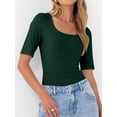 thumbnail image 6 of ANRABESS Womens Scoop Neck Tops Half Sleeve Ribbed Knit Slim Fitted T Shirts Summer Casual Basic Tee Going Out Shirts, 6 of 10