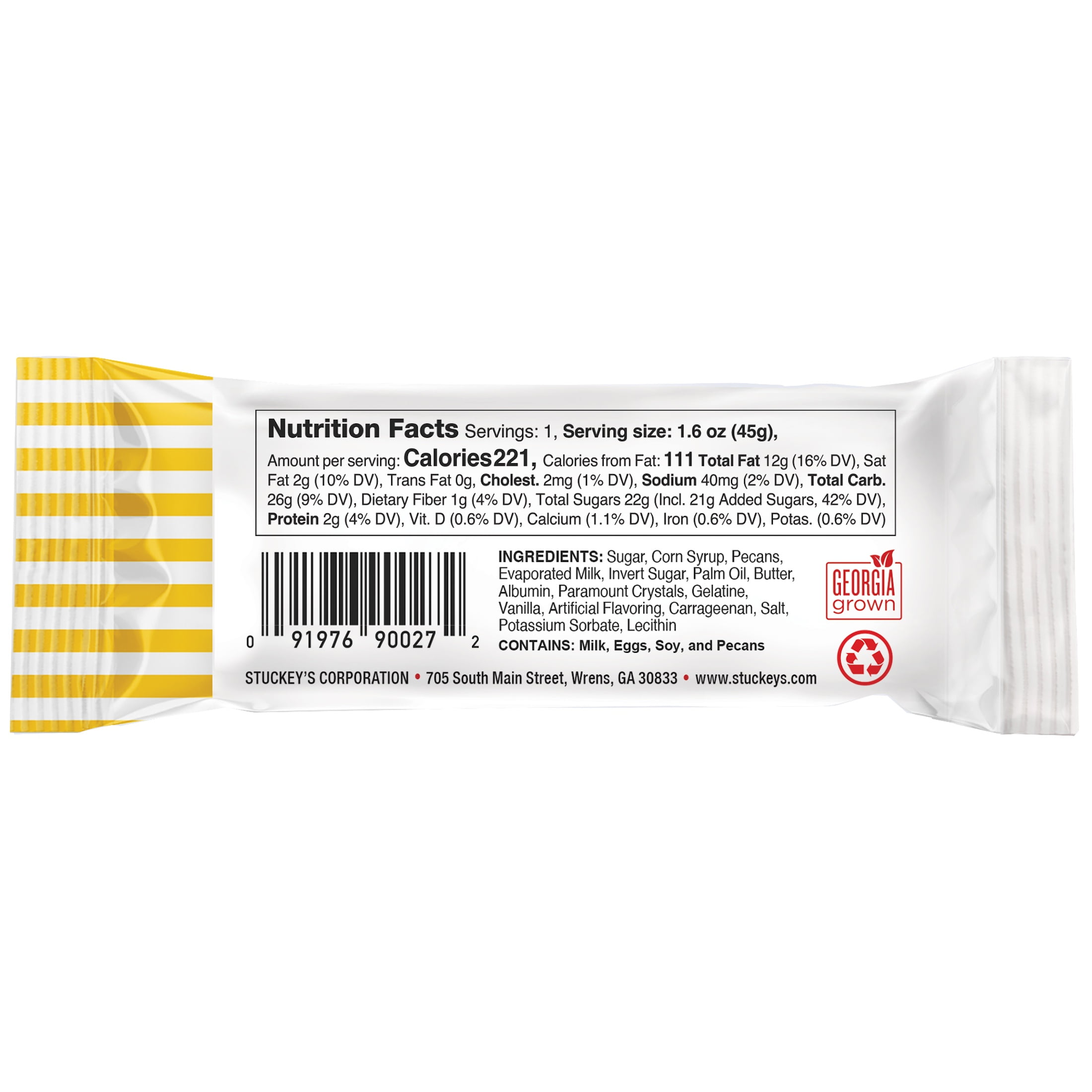 Stuckey's Original Pecan Log Roll Candy Bar, 1.6 oz
