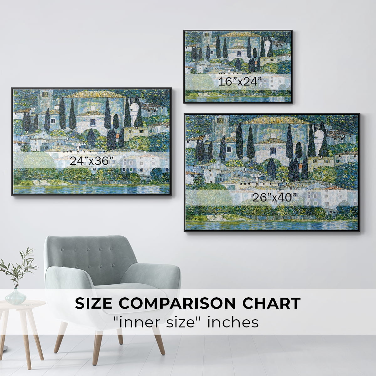 Vintage Landscape-CXIII By Wexford Home Framed in Black Wood Gallery Wrapped Canvas 17 in. x 25 in.