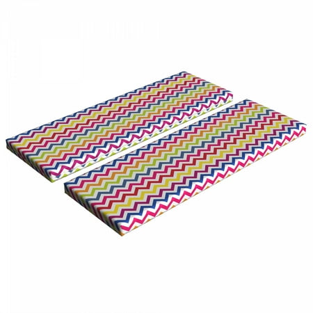 

Chevron Bench Cushion Set of 2 Chevron Pattern Colorful Rainbow Inspired Fun Enjoyment Design Standard Size Foam Pad and Decorative Cover Multicolor by Ambesonne