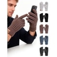 thumbnail image 2 of Spencer Winter Thermal Gloves for Men Touch Screen Glove Knit Thickened Fleece Lining Gloves for Outdoor Driving Cycling, Brown, 2 of 10