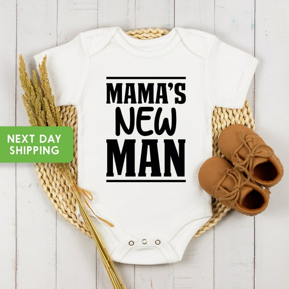 Mama Onesie For Boy, Mamas New Man Baby Onesie For Newborn Boy, Boy Baby Clothe, From New Mom, For Mother'S Day Baby Bodysuit, For Newborn Cool Baby Clothing, Cute Baby Onesie, BABY BODYSUIT LAT 4424