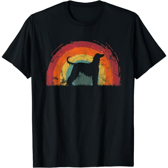 Afghan Hound Vintage Rainbow Dog Men Women T-Shirt