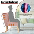 thumbnail image 5 of Costway Leisure Chair and Ottoman Thick Padded Velvet Tufted Sofa Set w/ Wood Legs Pink, 5 of 10