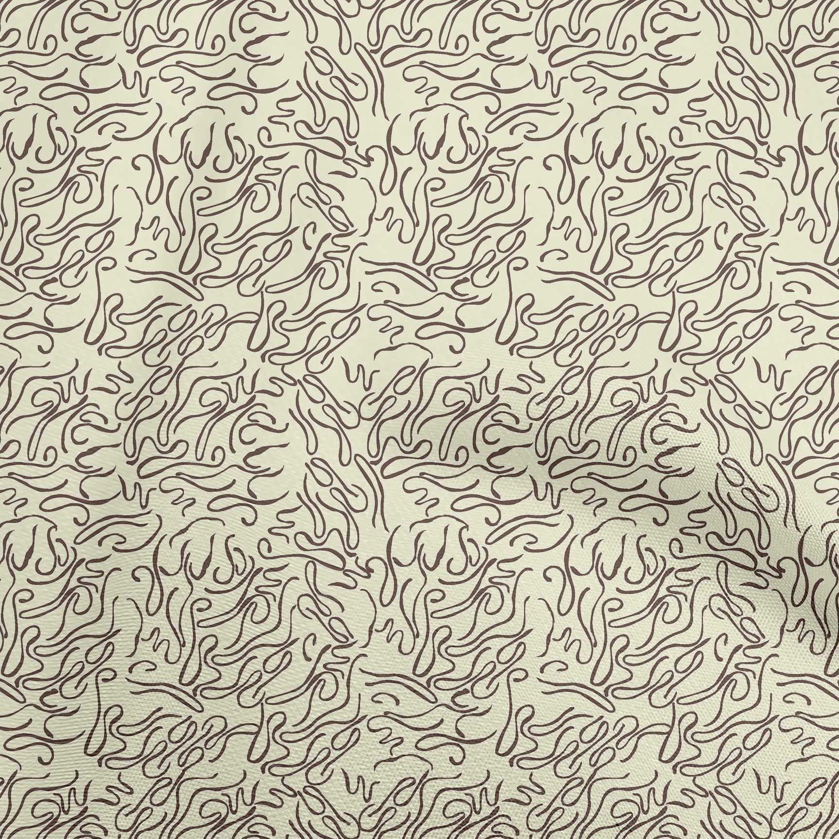oneOone Cotton Poplin Light Yellow Fabric Abstract Line Fabric For Sewing Printed Craft Fabric By The Yard 56 Inch Wide