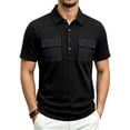 thumbnail image 6 of Polo Shirts for Men Summer Short Sleeve Relaxed Fit Jacquard Texture Lapel Collar Business Casual Work T Shirt Golf Shirts, 6 of 7