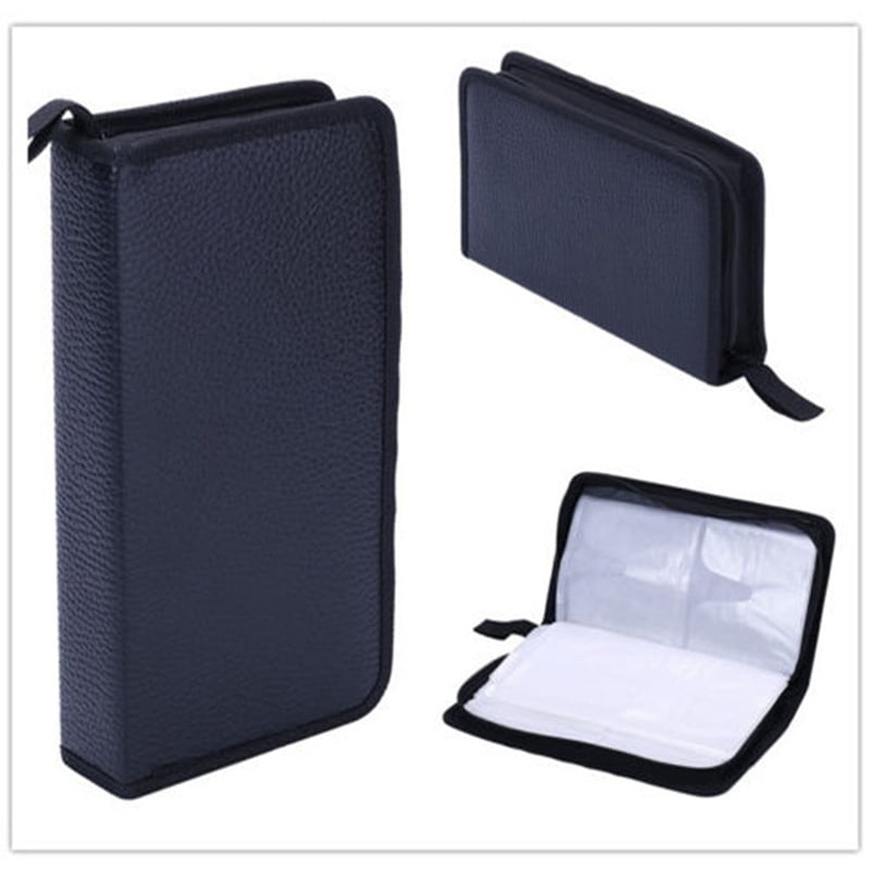 Portable Faux Leather 80 Disc CD DVD Storage Bag Organizer CDs Holder