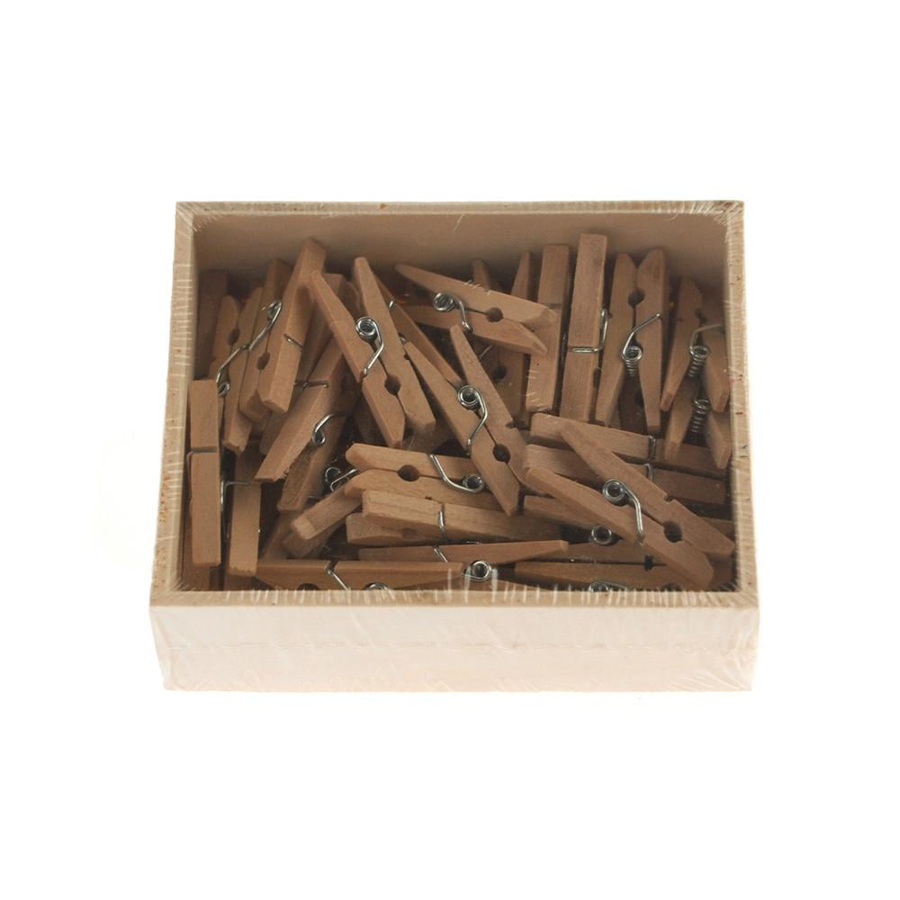 Mini Wooden Clothespins, 11/4Inch, 50Count, Natural