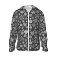 thumbnail image 1 of Vsdgher simple Imprimé Flocon de Neige Blanc Sweat à Capuche Adulte pour Hommes Femmes, Manches Longues Protection Solaire Chemises de Pêche pour Course Natation-TG, 1 of 7