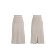 thumbnail image 2 of Gomelly Women Midi Skirt Solid Color Skirts Elegant Ladies Loose Travel High Waist Apricot Pink 3XL, 2 of 5