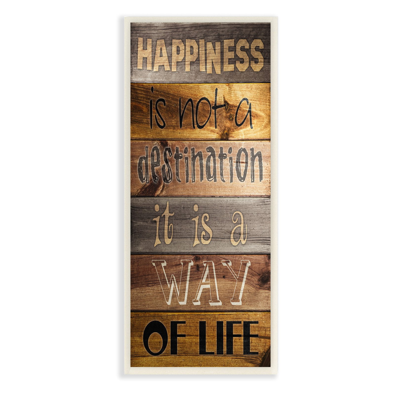 The Stupell Home Decor Collection Happiness Destination Planked Wall