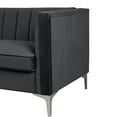thumbnail image 6 of Morden Fort Contemporary Living Room Set Velvet Upholstered Loveseat Sofa Black, 6 of 8