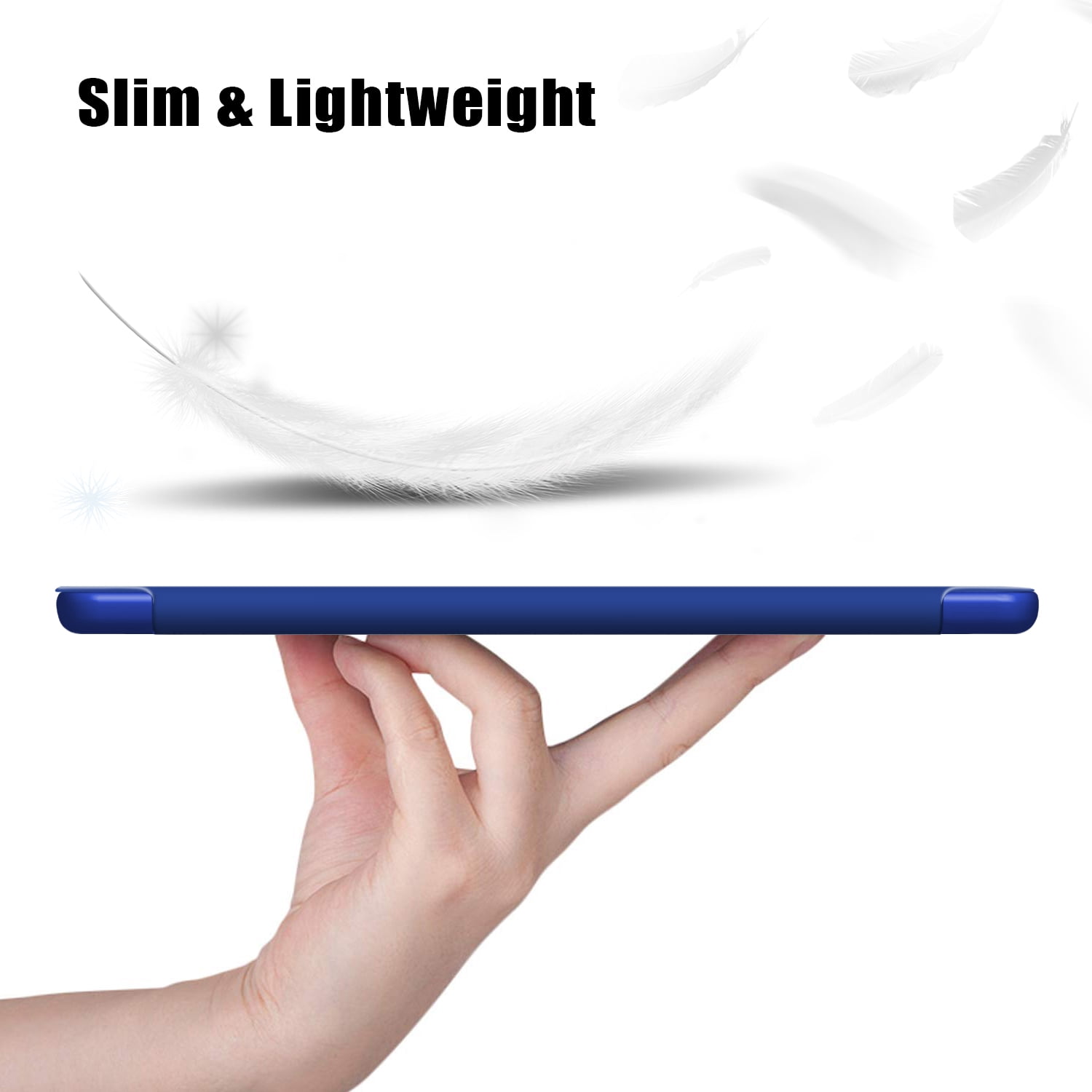 iPad Air 5th 4th Generation Case, iPad 10.9" Case 2022 2020, Allytech Ultra Slim Trifold Stand Protective Multi Angle Stand Pencil Holder Case Cover for Apple iPad Air 4 5, Darkblue