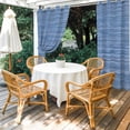 thumbnail image 4 of Outdoor Curtains for Patio Waterproof, Blue Pattern Outdoor Privacy Panels Grommet, Vintage Abstract Minimalist Art Blackout Outside Curtains for Porch/Cabana/Pergola/Gazebo 54"x84", 1 Panel, 4 of 8