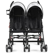 Topcobe Foldable Twin Baby Double Stroller Ultralight Umbrella Kids Stroller, Toddler Stroller, Baby Wagon-Black