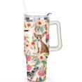 thumbnail image 2 of Personalized Dog Lover Gift Idea - 40oz Insulated Tumbler with Straw for Women - Non-Slip Handle Coffee Travel Cup, 2 of 7