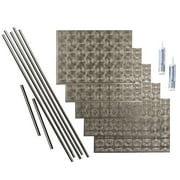 FASÄDE Lotus Decorative Vinyl Backsplash 15 sq ft Kit in Brushed Nickel