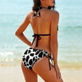 thumbnail image 2 of Cow Print&nbsp;black White Women's Bikini V Neck Swimsuit Set 2 Piece Over Size Bathing Suit Side Triangle Bathing Suit, 2 of 9
