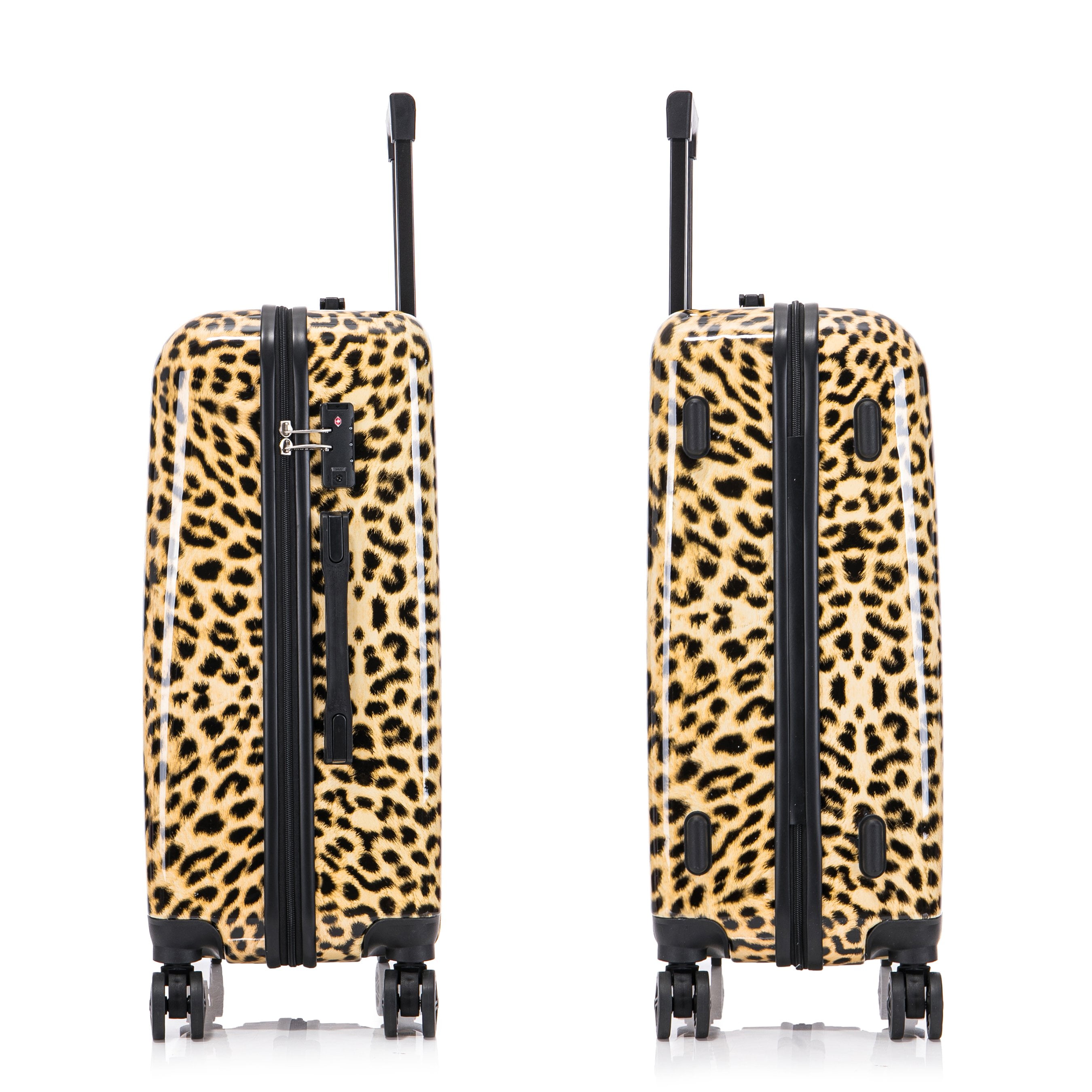 InUSA Print 24" Hardside Lightweight Luggage with Spinner Wheels, Handle, Trolley, Cheetah