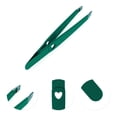 thumbnail image 3 of Unique Bargains 1 Pc Heart Style Eyebrow Tweezer for Bathroom Travel Hotel Green Stainless Steel, 3 of 4