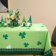 thumbnail image 2 of st Patricks Day Tablecloth Green Shamrock Decorations Table Cloth Rectangle Lucky Tablecover Polyester Fabric 60x84 inch Tablecloths for Kitchen Dining Room, 2 of 6