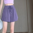 thumbnail image 2 of Byworldtasic Women's Loose Drawstring Sweat Skirt High Waist Wide Leg Mini Skirts Skorts with Pocket, 2 of 5