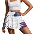 thumbnail image 3 of HELLHERO Golf Ball Patriotic Pattern Built-in Shorts Golf Skirts, Stretchy Comfortable Polyester Spandex Tennis Skirt for Daily Wear Yoga Pickleball, 3 of 9