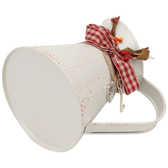 FELTECHELECTR 1Pc Metal Bucket Iron Material Forest Style Flower Preservation Farm House Pitcher Vase