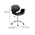 thumbnail image 5 of Metal & Wooden Office Arm Chair, Black- Saltoro Sherpi, 5 of 6