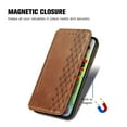thumbnail image 5 of Compatible for iPhone 15 Pro Wallet Case, Embossed Pattern PU Leather Magnetic Closure Flip Cover with Credit Card Slots Kickstand Soft Silicone Anti-Scratches Shockproof Case, Brown, 5 of 6